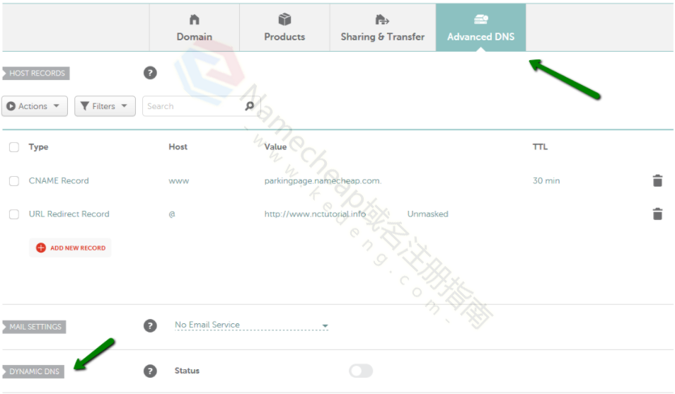 Namecheap如何为域启用动态DNS？