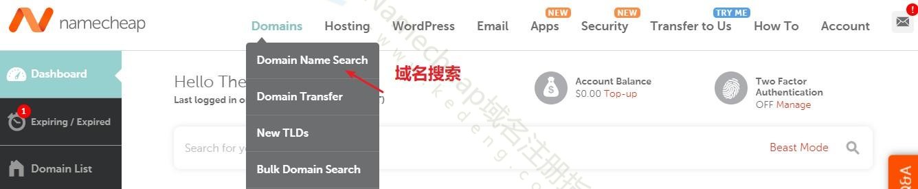 Namecheap怎么注册账号？