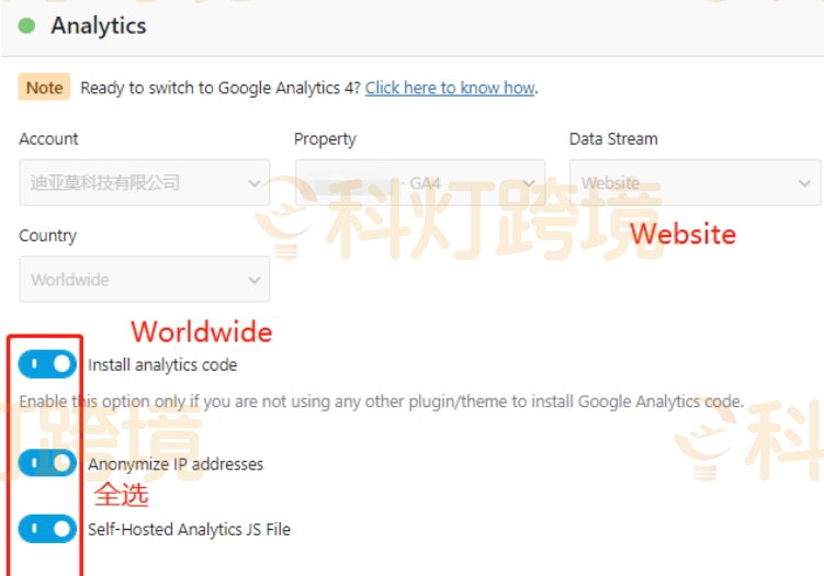 选择Create new GA4 Property