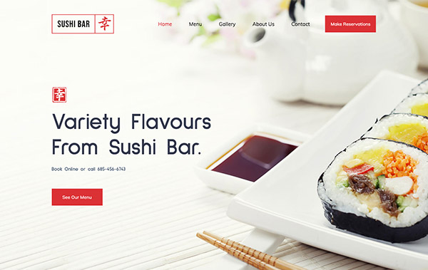 餐厅/美食类网站模板案例二