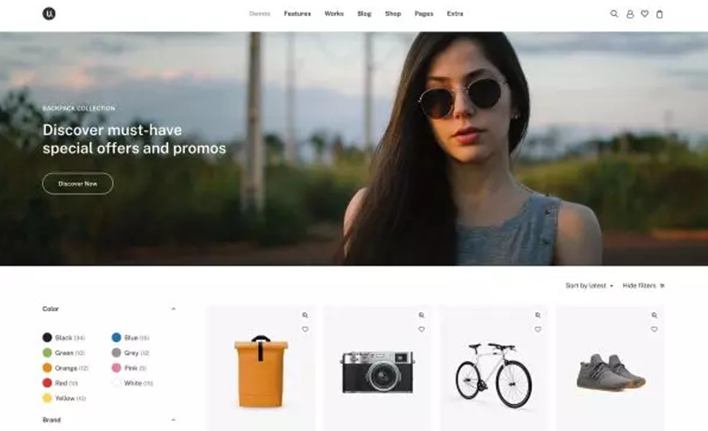 杂志/户外用品类网站模板案例