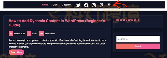 WordPress添加社交媒体图标图例