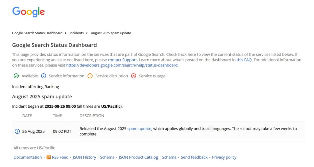 Google 2025年8月算法更新重点打击垃圾内容网站