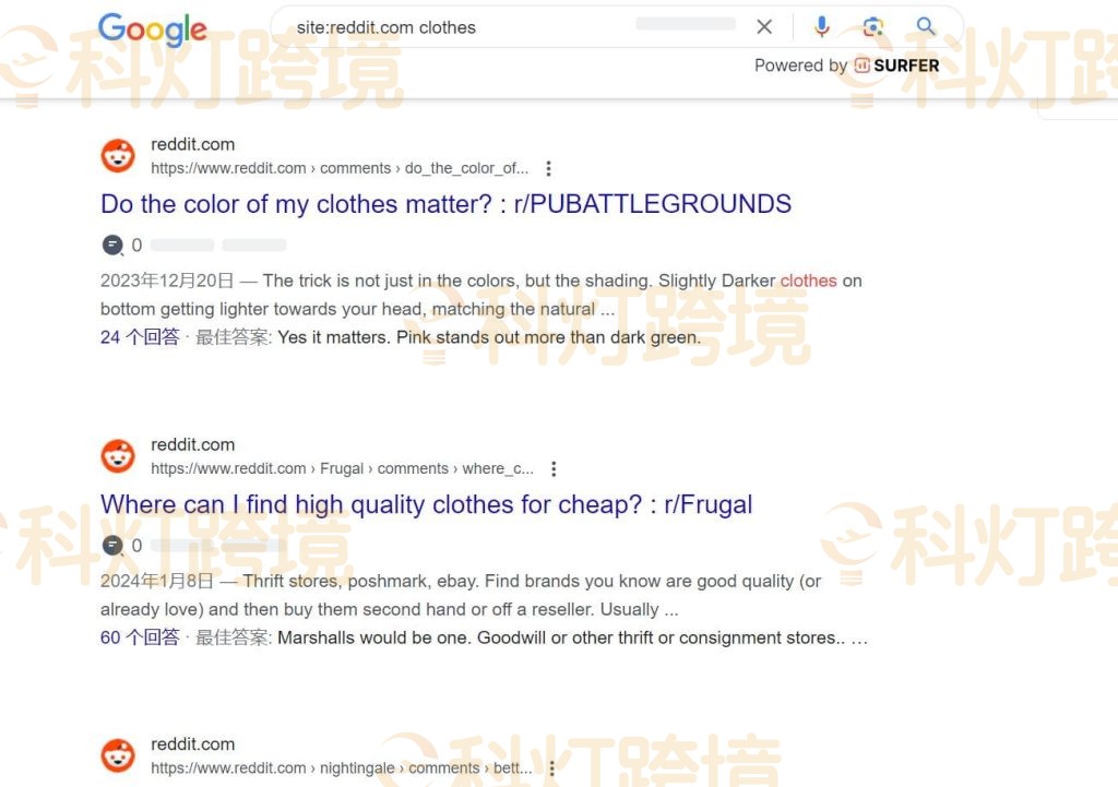 Google搜索Subreddit