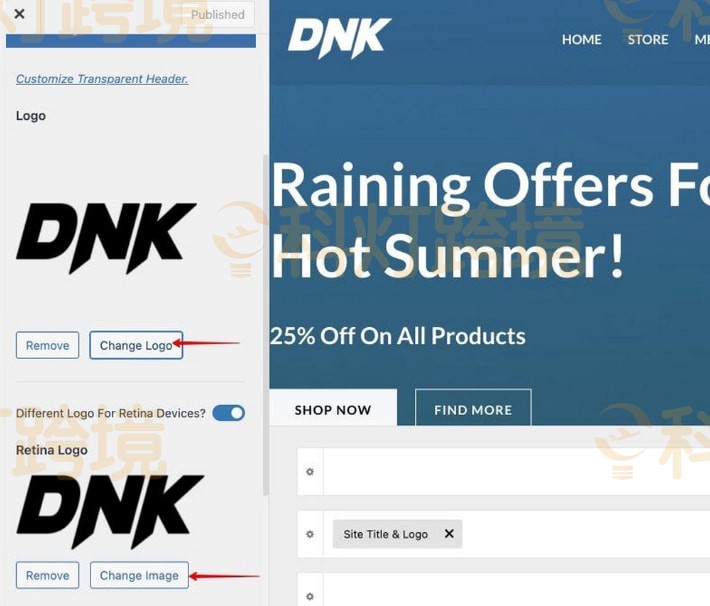 更新徽标和网站标题